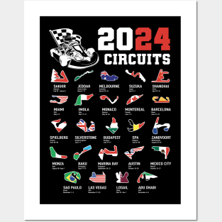 Formula one 2024 circuits calendar Posters and Art